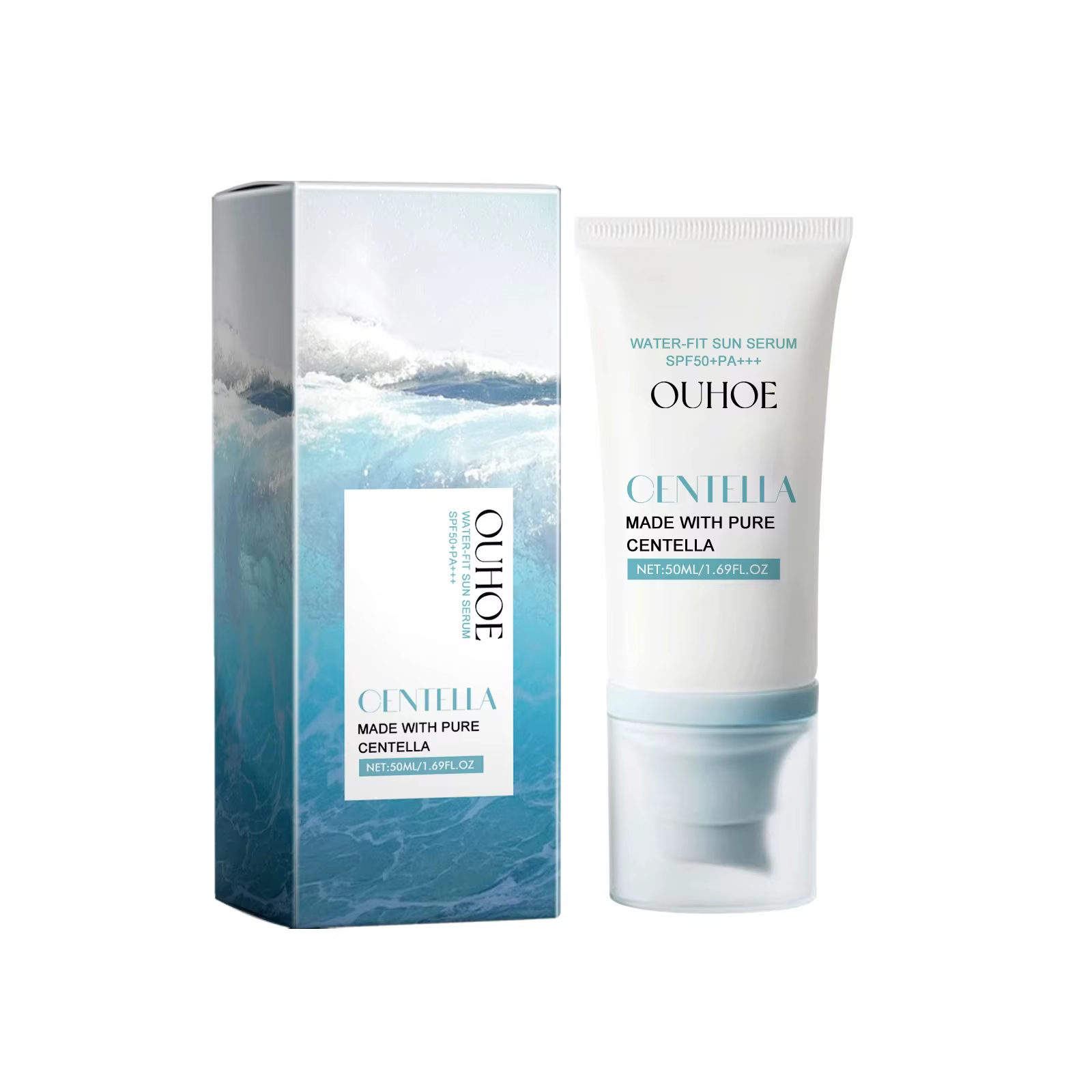 Sérum solaire SPF50+ à la Centella, anti-UV, renforce les barrières cutanées, réparateur, rafraîchis