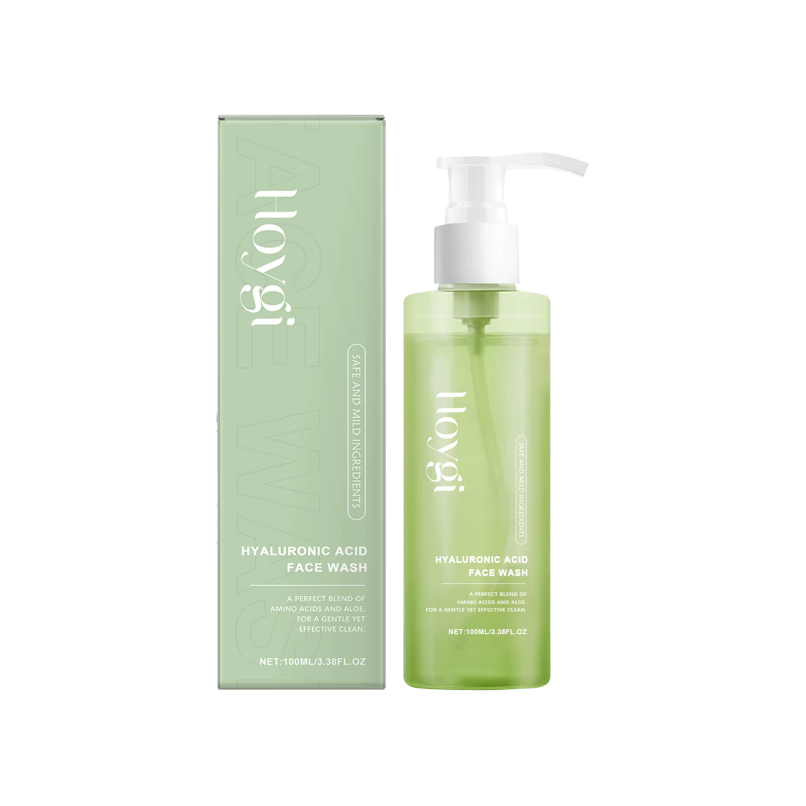 Hoygi Gel nettoyant pour le visage à l'acide hyaluronique nettoyage en profondeur des pores hydratan