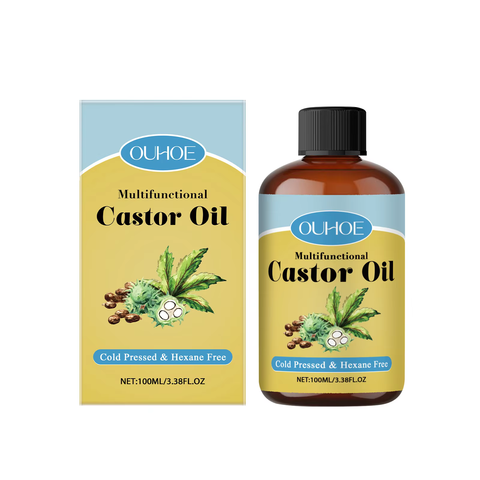 Huile de ricin biologique, hydratante, pour cheveux, sourcils, Relaxation émollente, aromathérapie, 