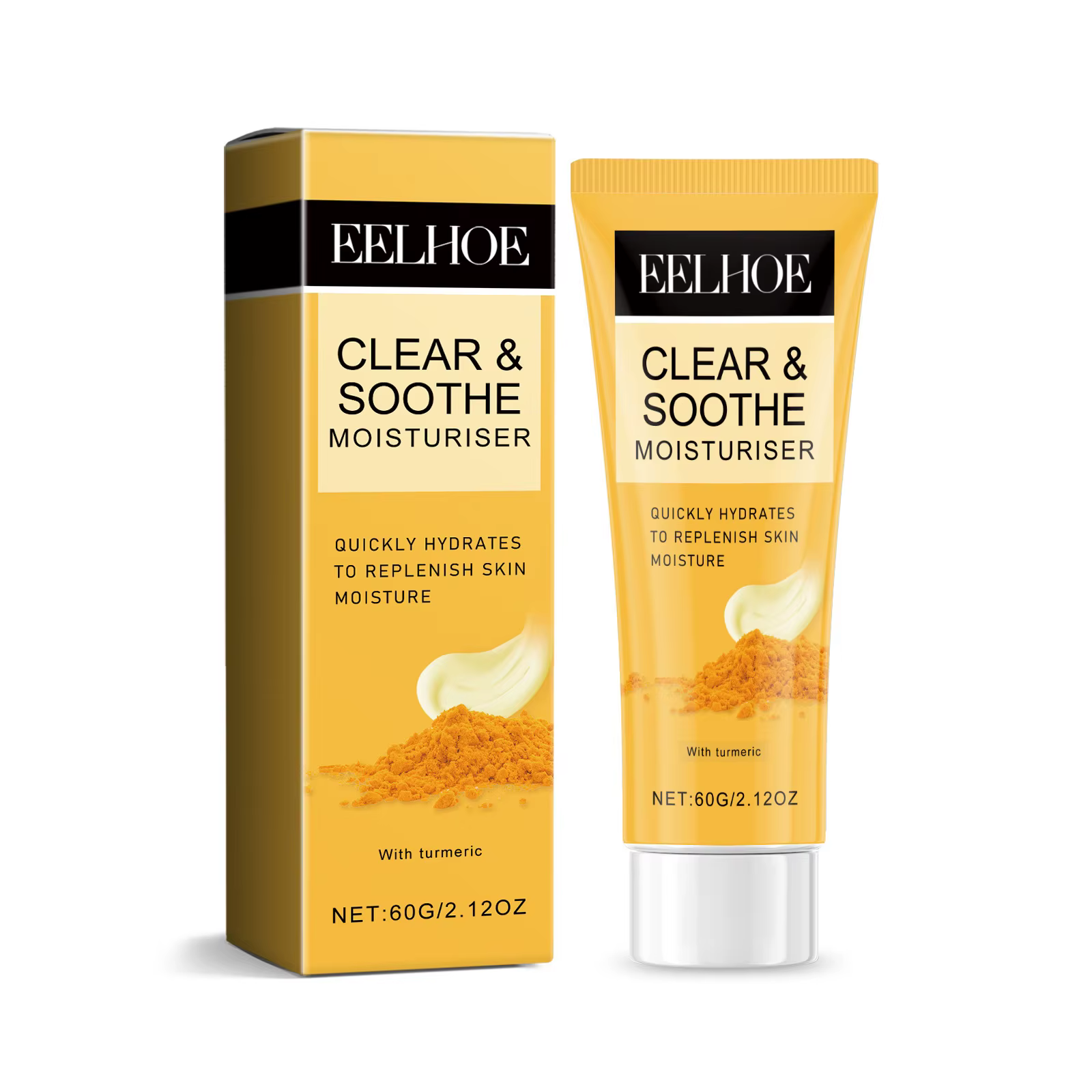 EELBathroom E-Crème de curcuma hydratante pour le visage, raffermissante, réparatrice, contrôle de l