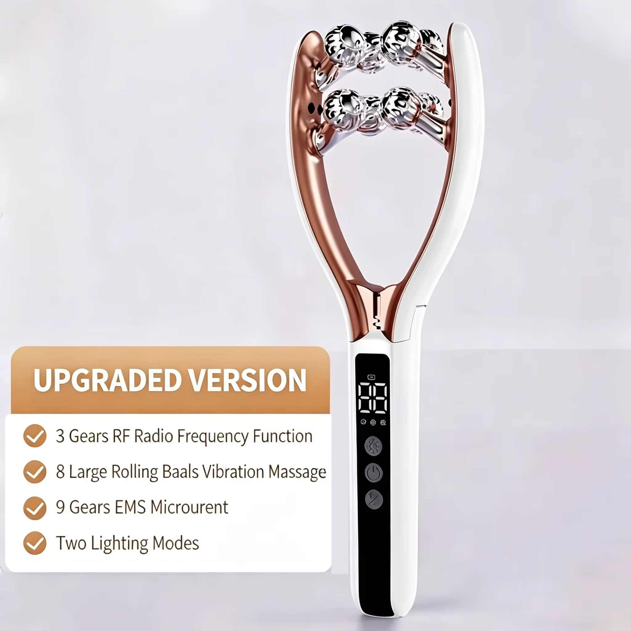 Masseur facial pour le visage et le cou, rouleau liftant en forme de V avec micro-courant, thérapie 