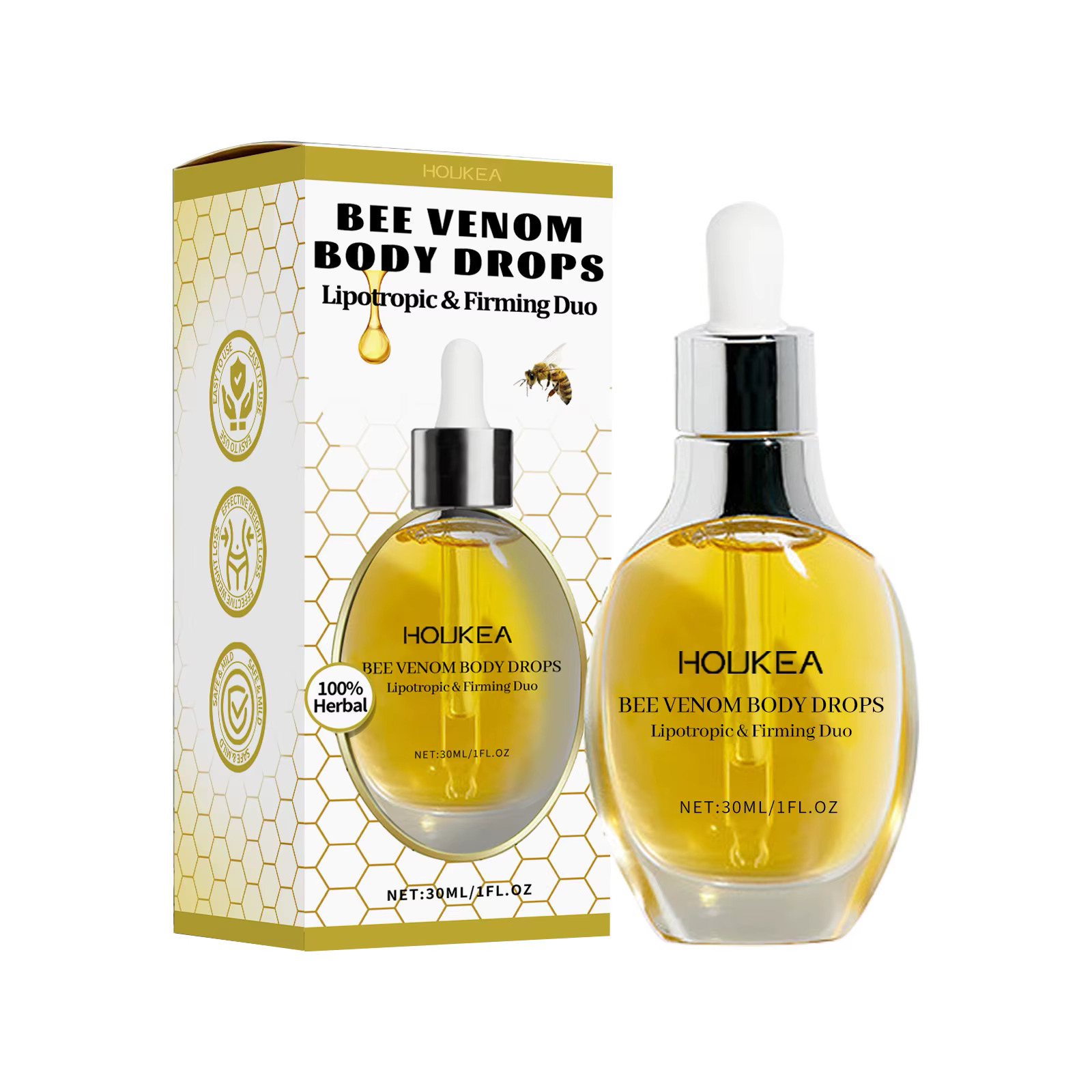 Houkea Sérum pour le corps au venin d'abeille Soin doux Hydrate, raffermit et hydrate Lifting de la