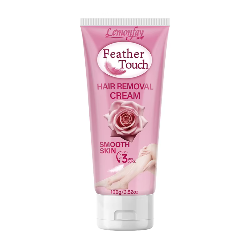 Crème dépilatoire douce Lemonfay Feather Touch, crème dépilatoire à l'extrait de rose pour une peau 