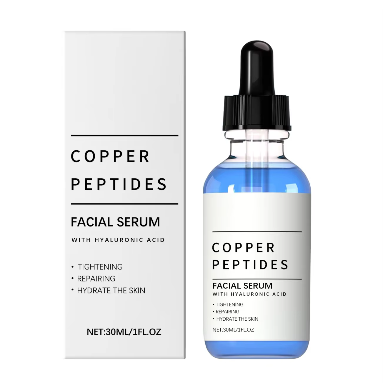 Sérum au cuivre et aux peptides anti-rides, éclaircissant, réparateur de la barrière cutanée, hydrat