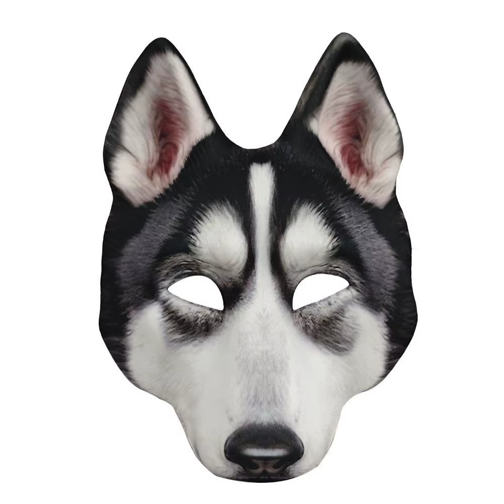 Masque de loup-garou drôle d'halloween, masque Husky Cosplay tigre EVA, accessoires de fête à bretel