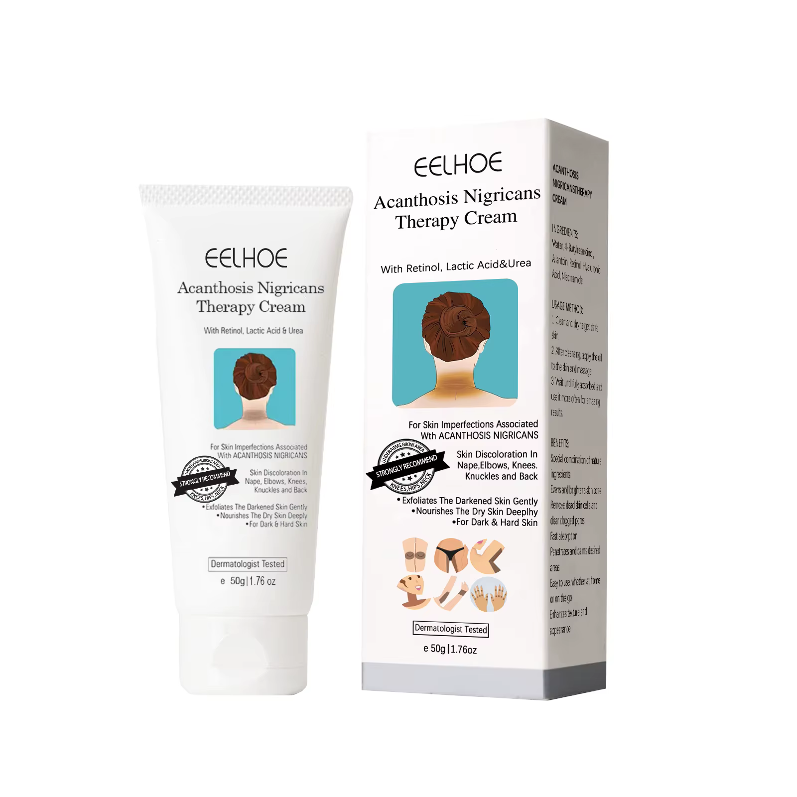 EELHOE crème blanchissante éclaircissante peau pour peau foncée cou bras genou articulation aisselle
