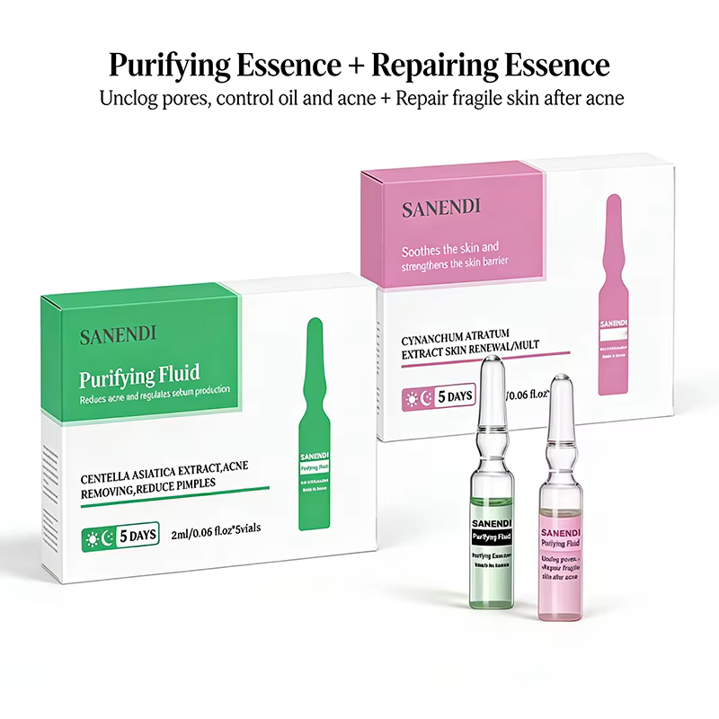 Sérum Ampoule ADN de Saumon Peptidique 5 Flacons – Hydratant AQUA, Sérum Visage Contrôle Sébum, Soin