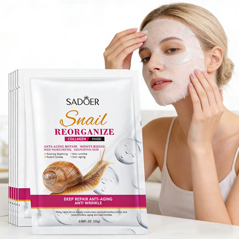 5 pièces SADOER escargot collagène masque Facial raffermissant hydratant éclaircissant hydratant mas