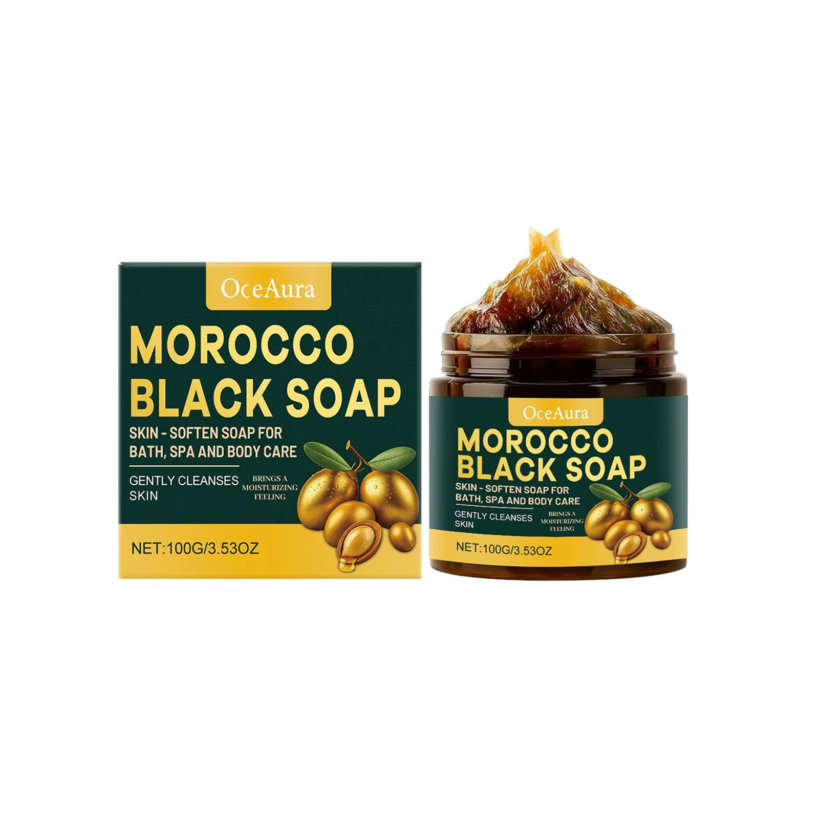 Savon noir du Maroc OceAura, nettoyage en profondeur, élimination des cellules mortes, soin doux, hy