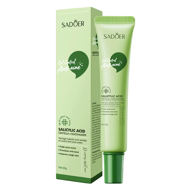 Crème Visage Traitement Acné à l'Acide Salicylique – Répare les Imperfections, Nettoie en Profondeur