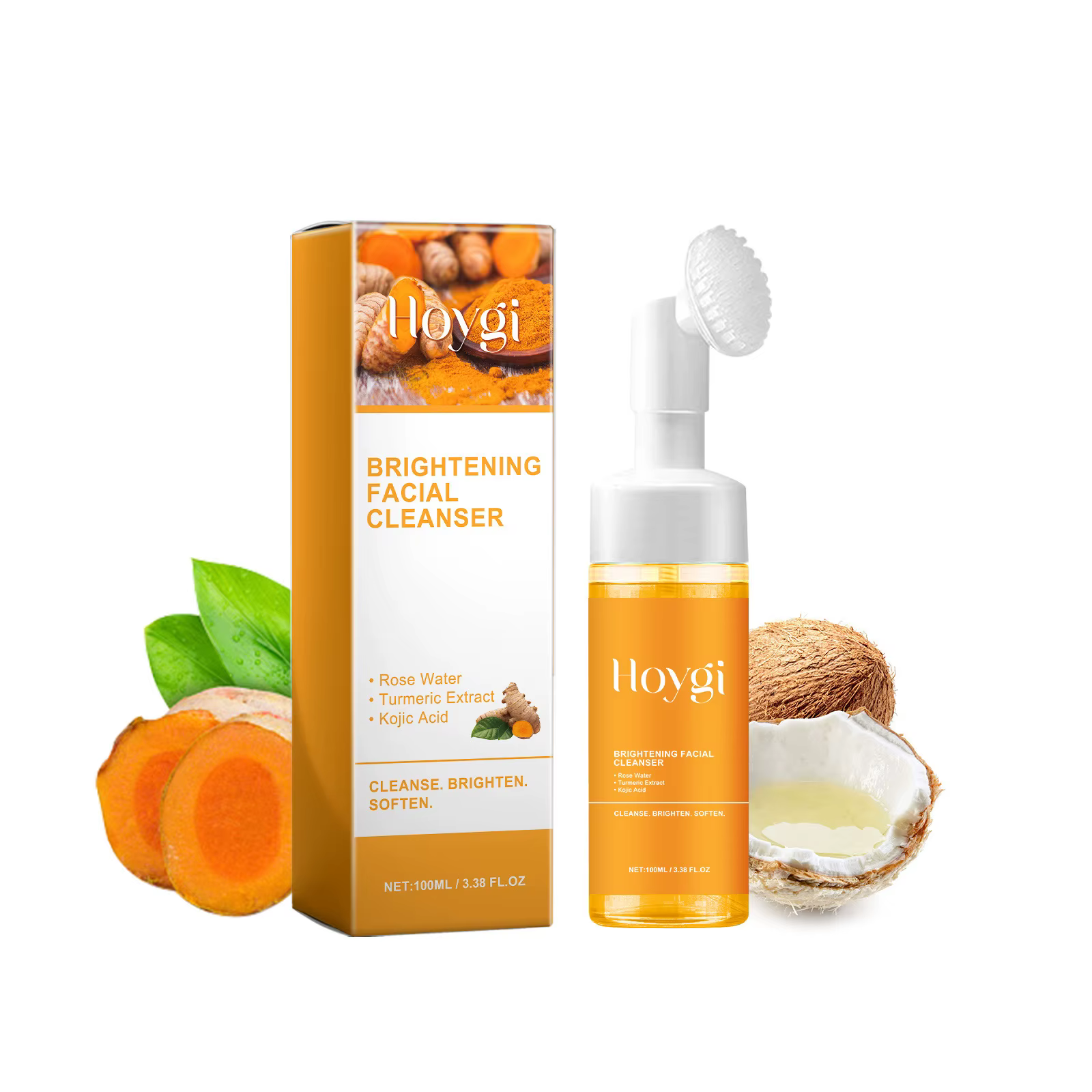 Nettoyant au curcuma Anti-acné, contrôle de l'huile, dissolvant de points noirs, nettoyage de la pea