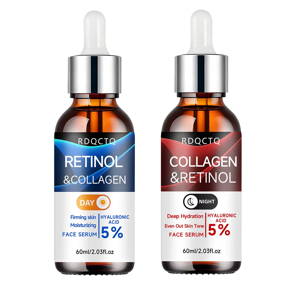 Sérum réparateur jour nuit au rétinol et au collagène, paquet de 2 | Formule 5% de rétinol à l'aci