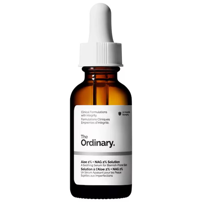 Sérum Solution Aloe 2% + NAG 2% 30 ml pour les marques post-acné améliore la texture de la peau, sou