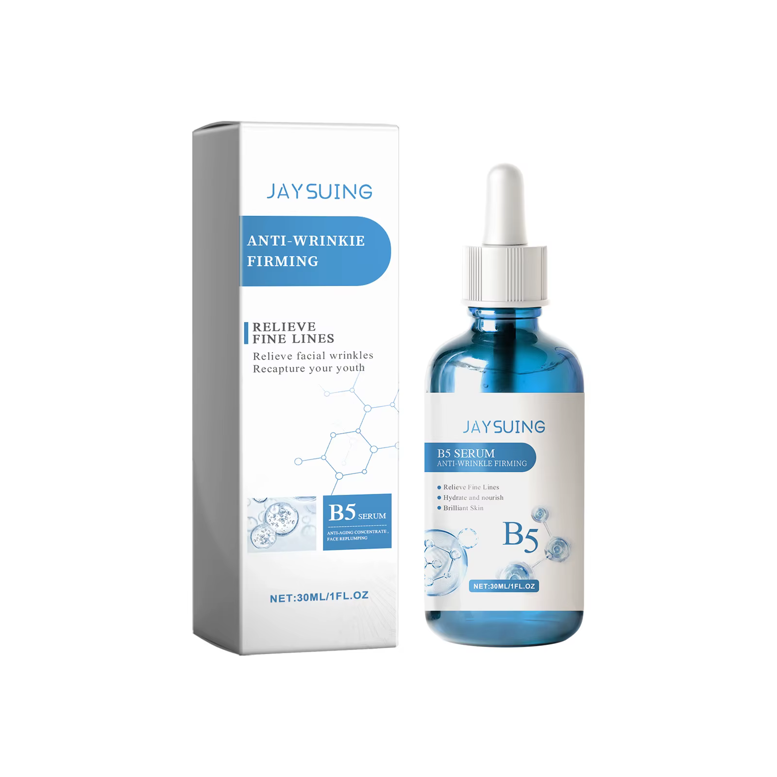 Sérum pour le visage à la vitamine B5, acide hyaluronique, raffermissant, hydratant, nourrissant, co