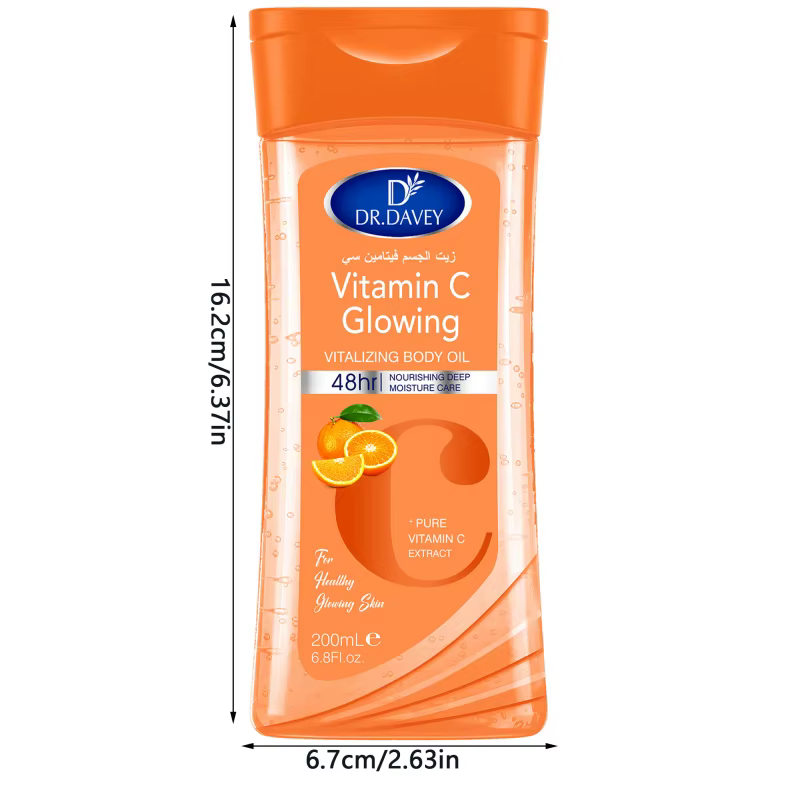 2PCS 200ml DR.DAVEY VITAMINE C Huile corporelle pour le soin de la peau, hydratante et nourrissante,