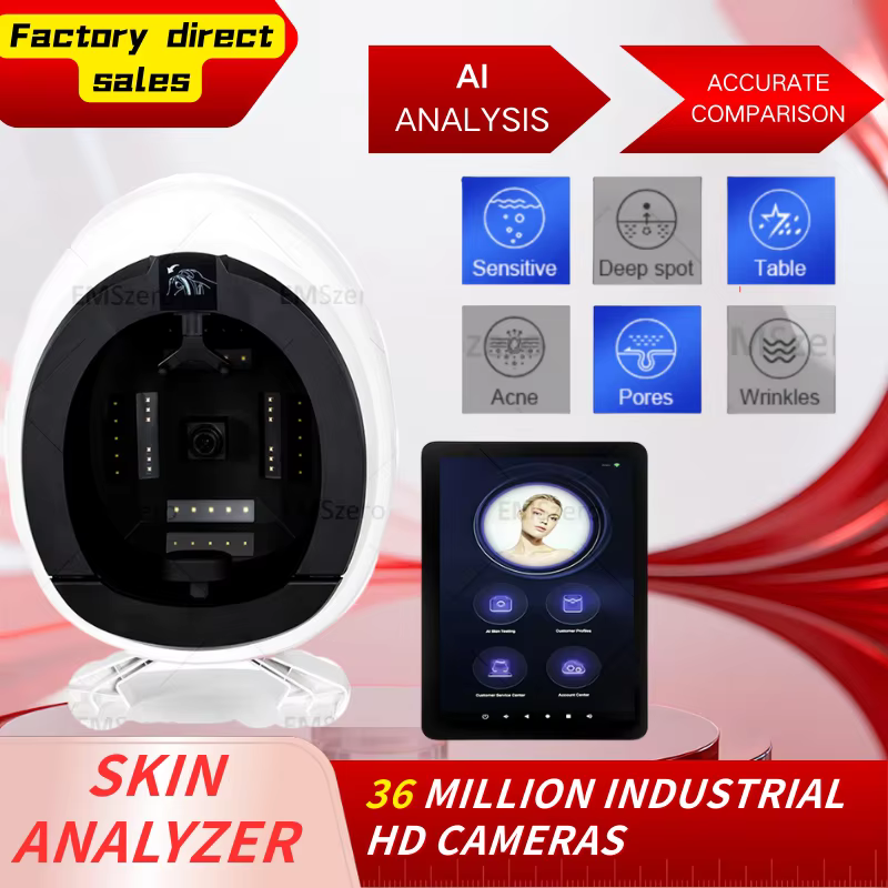 Analyseur de peau Portable 4G WiFi 8 spectres, miroir magique 3D, testeur intelligent, gros données,