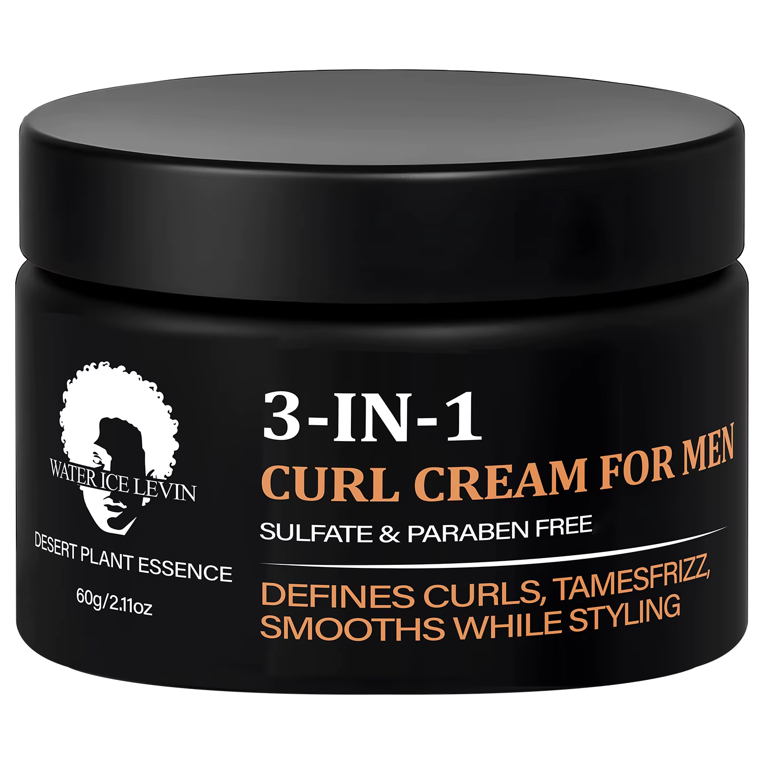Crème anti-boucles 3 en 1 pour hommes, sans sulfate et paraben, définit les boucles et le frisottis,
