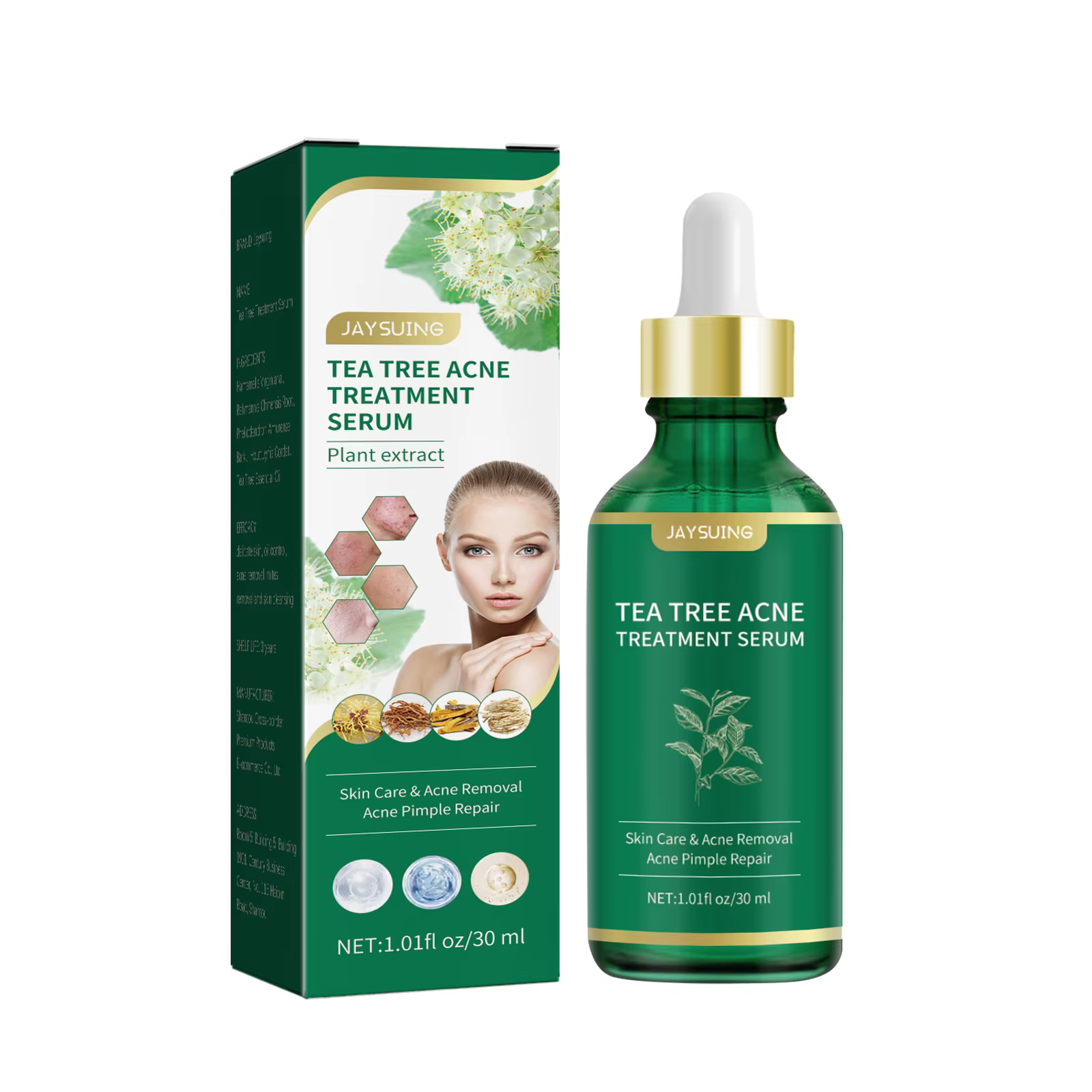 Huile d'arbre à thé, essence d'acné, atténue l'impression de l'acné, sensibilité du visage, rédénage