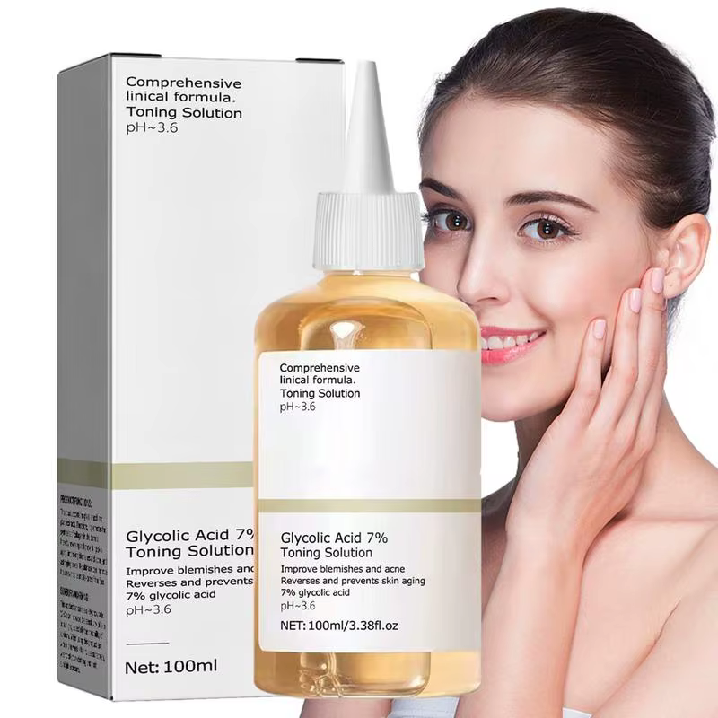 Solution tonifiante à l'acide glycolique 7%, dissolvant d'acné ordinaire, Lifting, raffermissant, ri