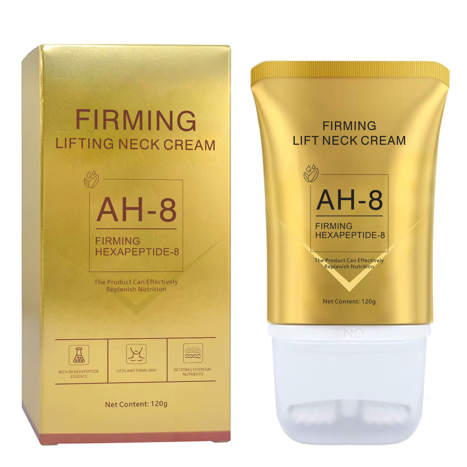 Crème de Massage pour le cou à rouleau, 120g, améliore l'absorbe, raffermit le cou de dinde en 28 jo