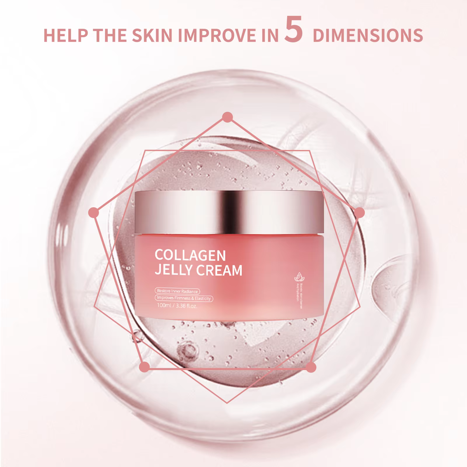 Crème pour le visage à la gelée de collagène, 100ml, raffermissante, hydratante, pour peau normale/s