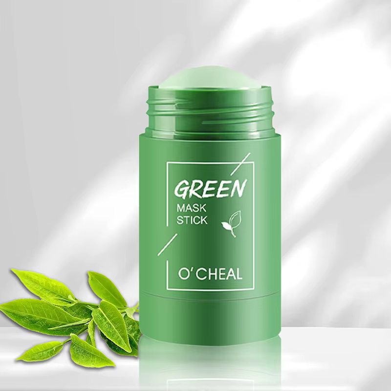 Masque facial solide bâton thé vert miel pêche nettoyage des pores hydratant Long charbon d'aubergin