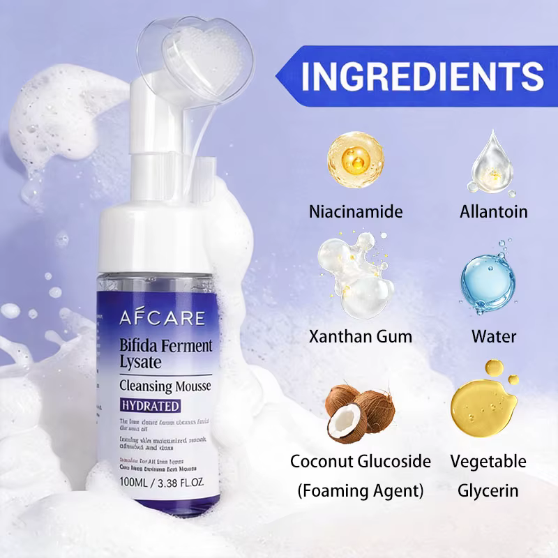 AFCARE Mousse Nettoyante Quotidienne en Profondeur au Lysat de Ferment de Bifida – Mousse Douce pour