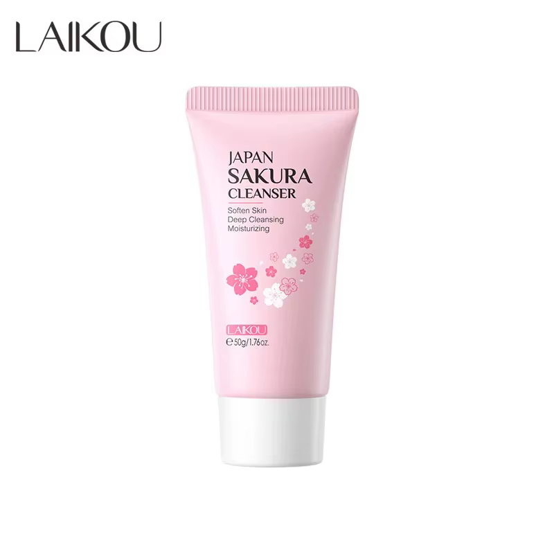 Laikou Sakura Nettoyant Visage Nettoyage en Profondeur des Pores Contrôle du Sébum Hydratant Éclairc