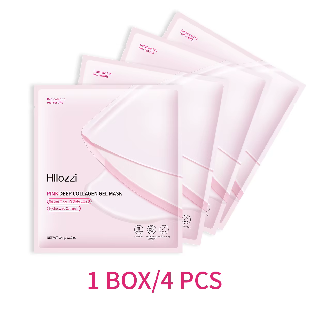 Masque en gel de collagène rose, adapté à une utilisation nocturne, liaison et cf, contenant du coll