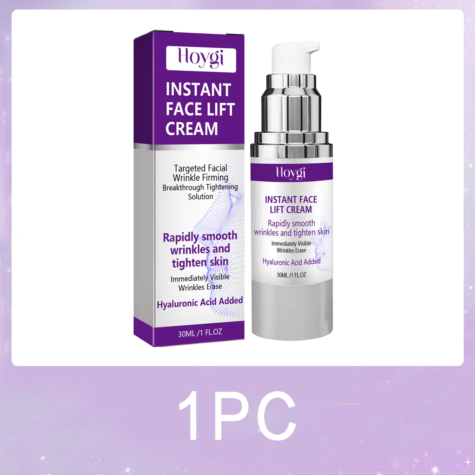 Crème de lifting instantanée, acide hyaluronique, raffermissante, lissante, ridules, rides, éclairci