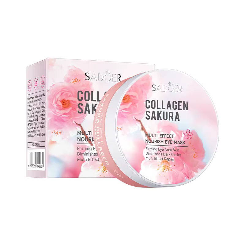 Masque pour les yeux au collagène à l'aloe Vera, Anti-cernes, sacs pour les yeux, patchs hydratants 