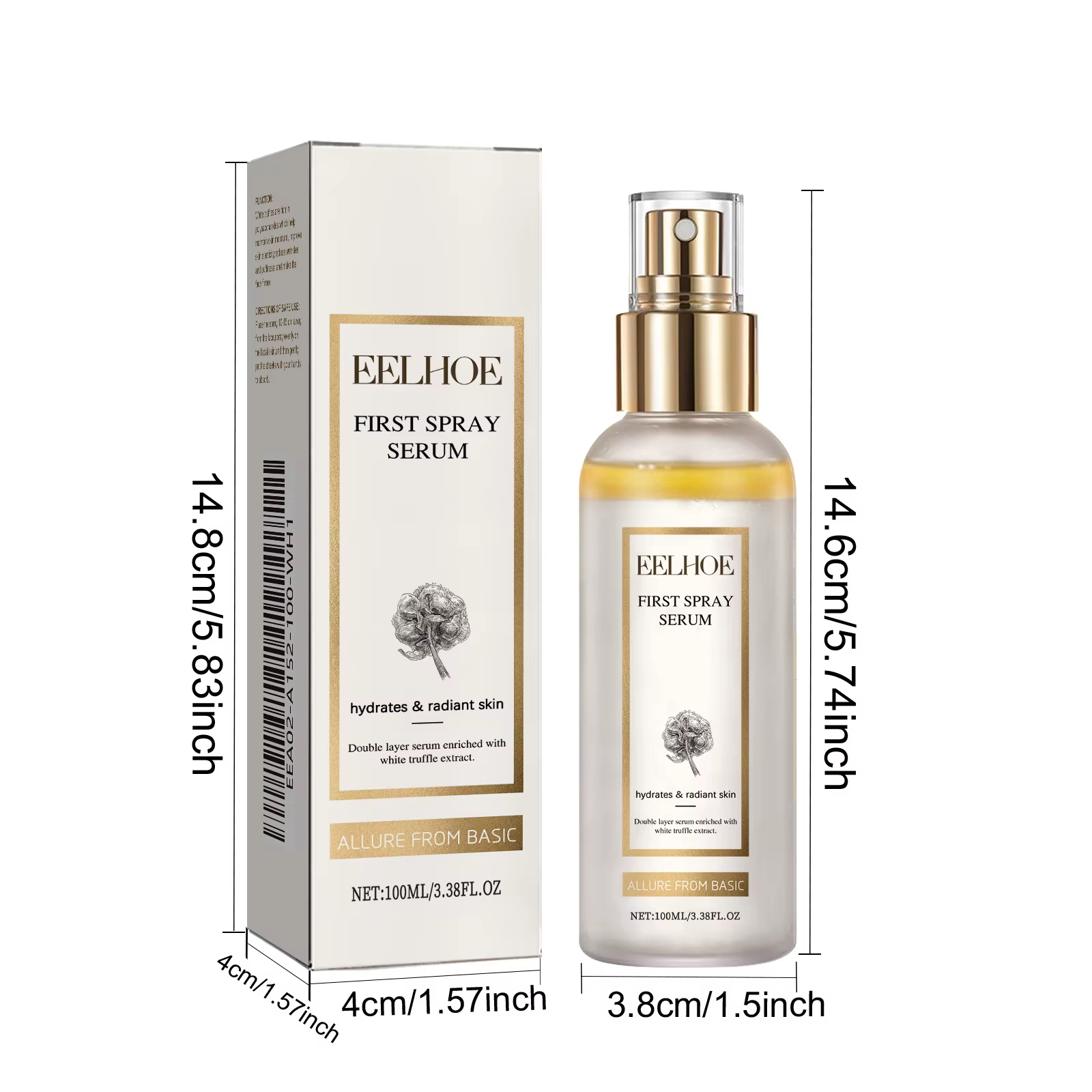 Brume Visage Hydratante à la Truffe Blanche Premium – Essence Éclatante pour Soin Quotidien, Sérum V