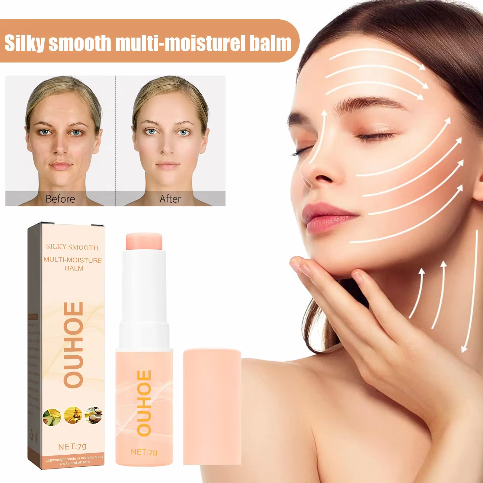 Bâton de maquillage hydratant multifonctionnel coréen, crème lisse, baume hydratant, même le teint d