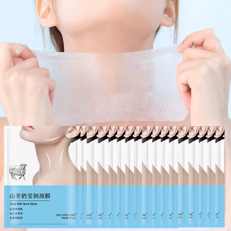 Masque pour le cou au lait de chèvre, 10 pièces, raffermissant au collagène, Anti-rides, blanchissan