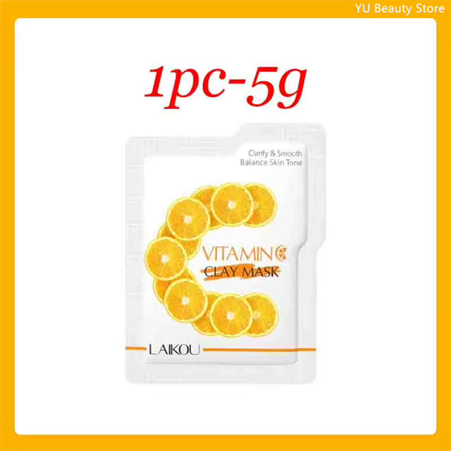 Masque en argile au curcuma et à la vitamine C, nettoyage en profondeur du visage, améliore les tach