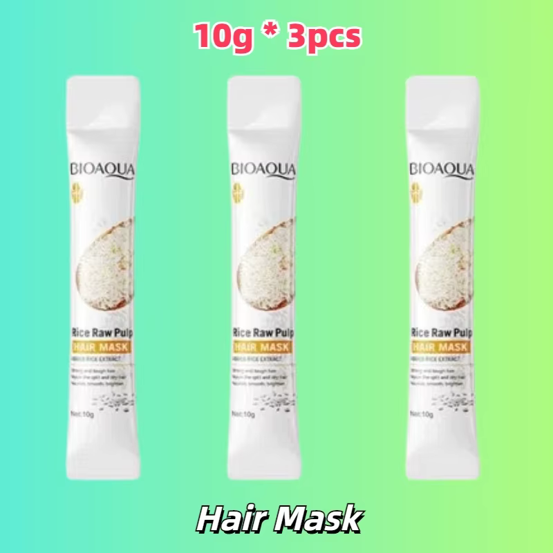Masque capillaire magique à la kératine au riz, réparation en 5 secondes des poils crépus endommagés