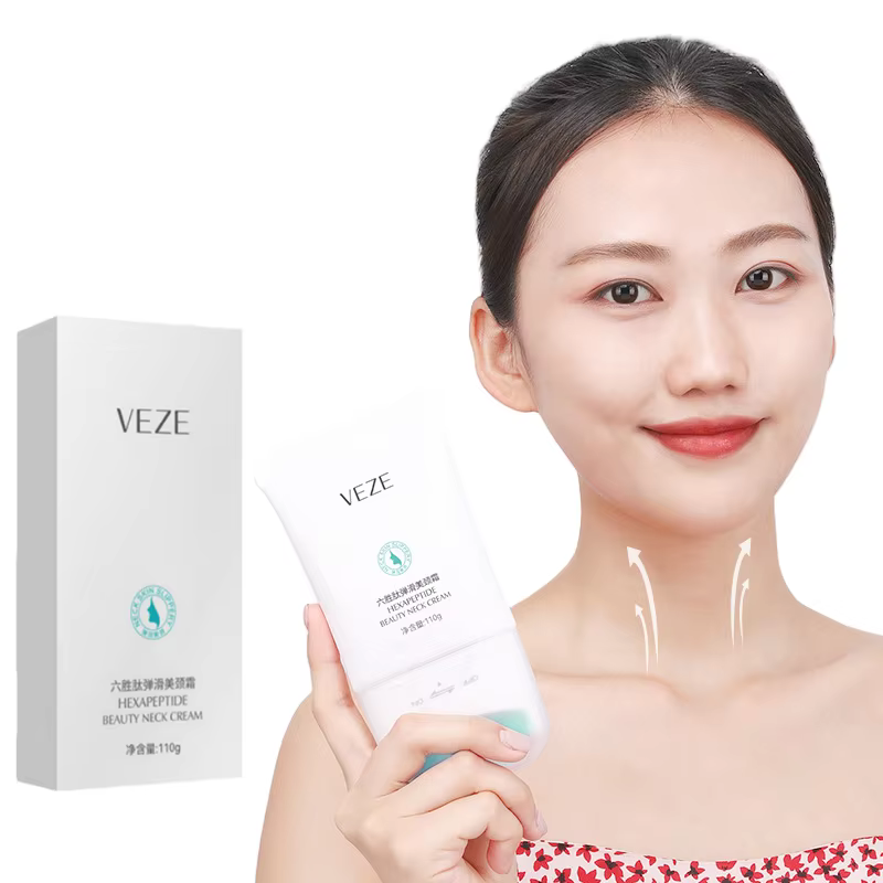 Crème élastique pour le cou aux six peptides, 110 g, contient de l'acide hyaluronique, de la niacina