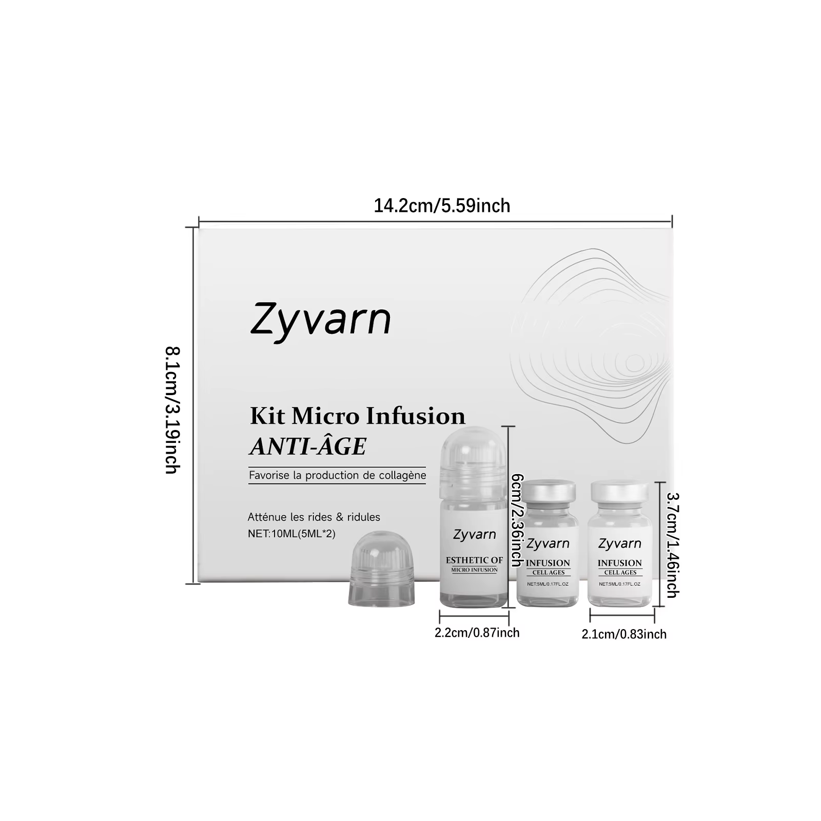 Kit de Microneedling à l'Acide Hyaluronique et au Collagène Anti-Âge Hydratant Raffermissant Nettoya