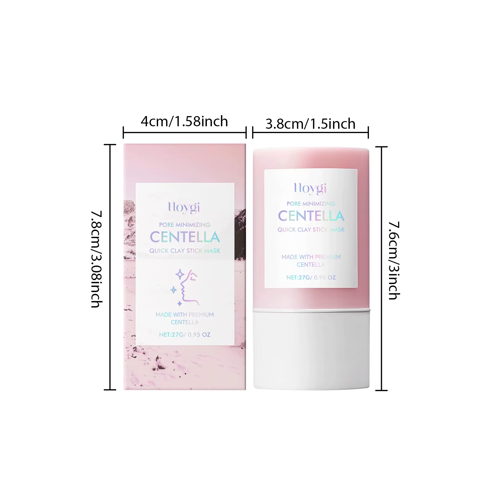 Masque en stick à l'argile de Centella pour le visage, nettoyant, minimisant les pores, hydratant en