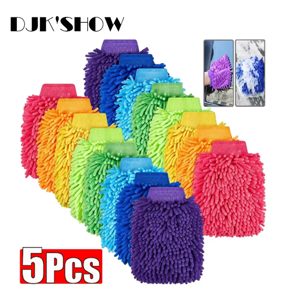 1/3/5 pièces, taille moyenne ! Gants de lavage de voiture en microfibre, éponge de nettoyage ultra-a