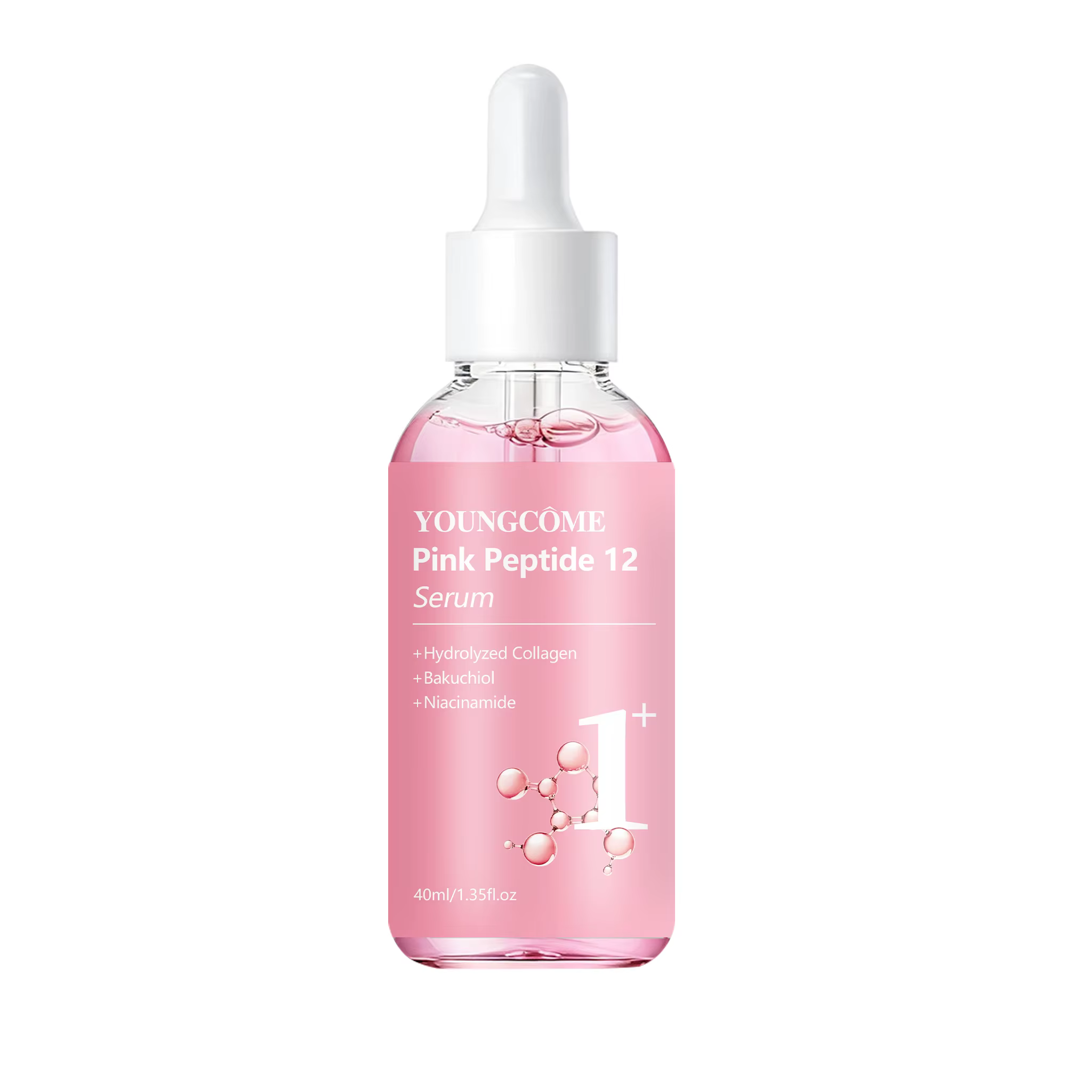 Sérum aux peptides roses YOUNGCOME avec collagène hydrolysé et bakuchiol - Sérum revitalisant pour t