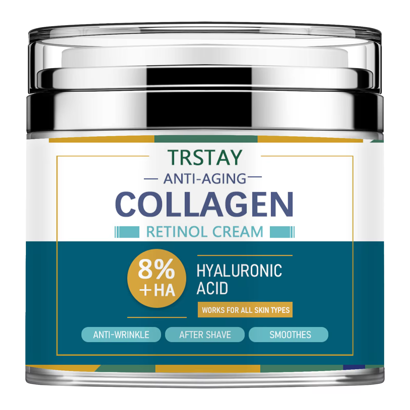 Crème hydratante pour le visage pour hommes avec 8% de collagène à l'acide hyaluronique, une ou deux