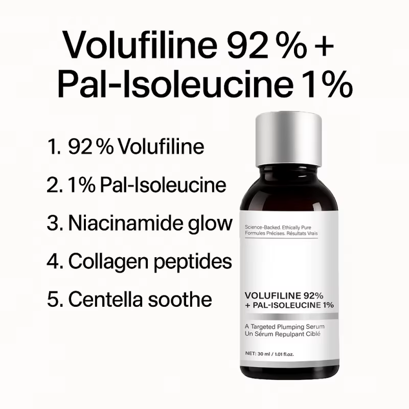3Pcs Volufiline 92% + Pal-Lsoleucine 1% Niaciamide Essence pour le visage, soin hydratant, éclaircis
