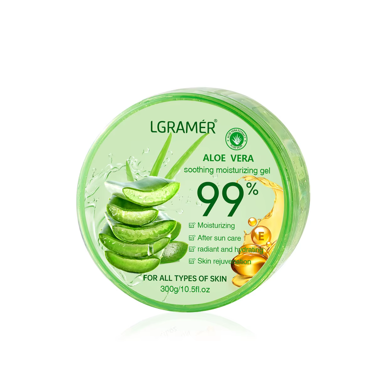 Gel hydratant à l'aloe Vera, crème rafraîchissante Non collante pour le visage, sans lavage, nourris