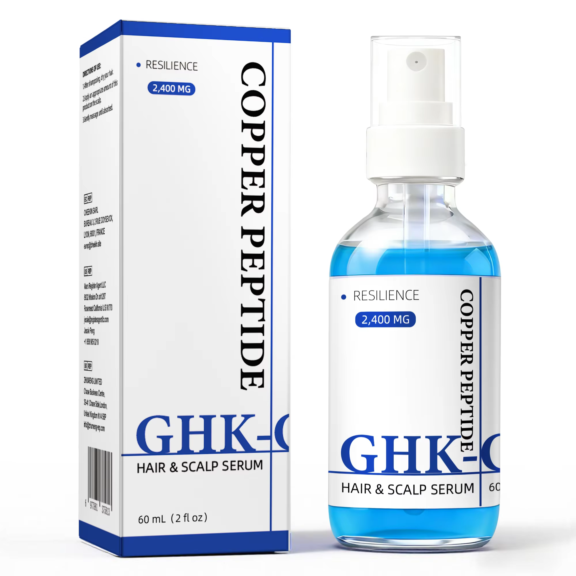 Sérum pour cheveux et cuir chevelu au peptide de cuivre GHK-Cu, sérum stimulant la croissance des ch