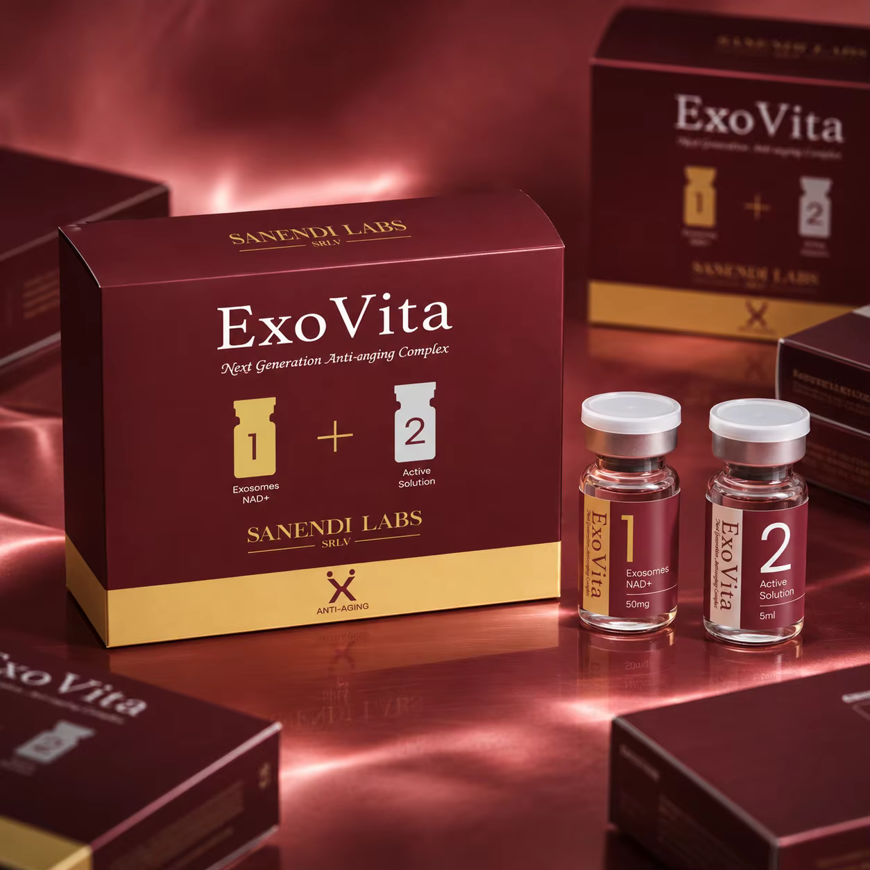 Sérum SANENDI PDRN NAD+ EXOSVITA 2 en 1 pour le soin du visage