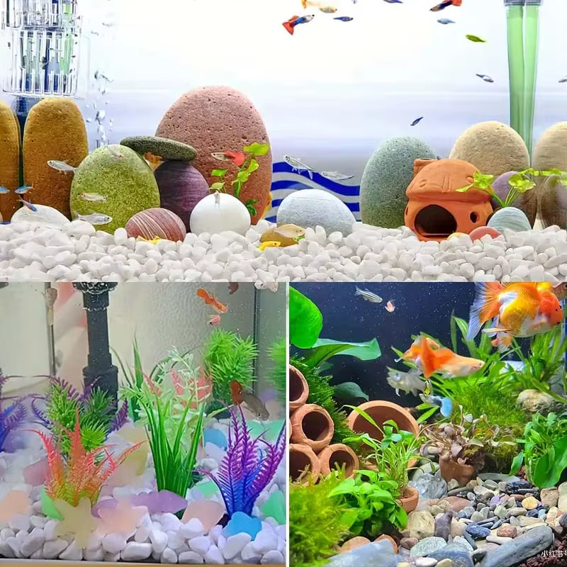 100/300/500G galets blancs pierres décoratives pour plantes-roches de rivière naturelles pour l'aménagement paysager de jardin, pot succulents et de cactus