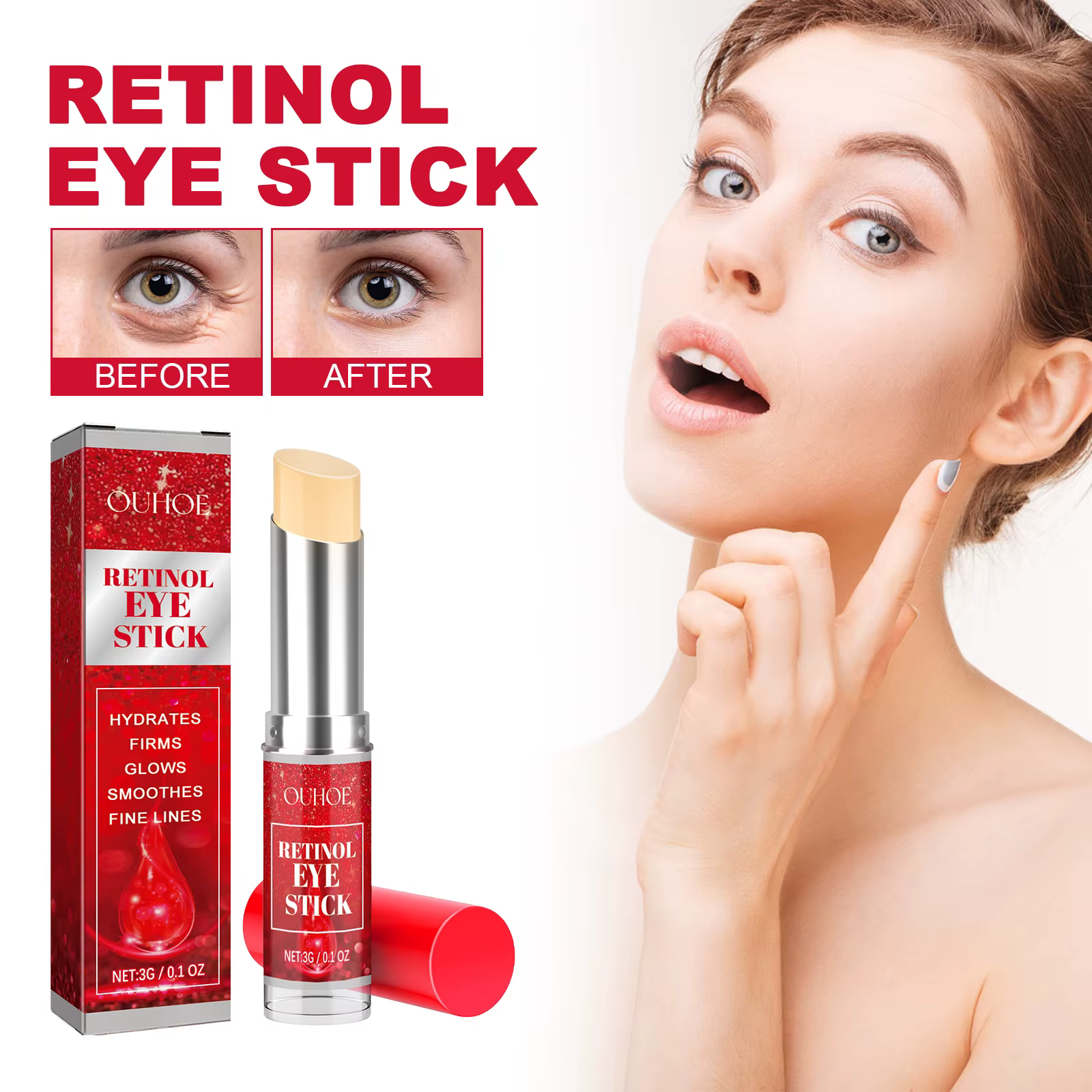 Crème pour les yeux au rétinol, éclaircit les rides, éclaircit les cernes, raffermit la peau, réparation instantanée, essence liquide pour les yeux, soin des yeux pour femmes