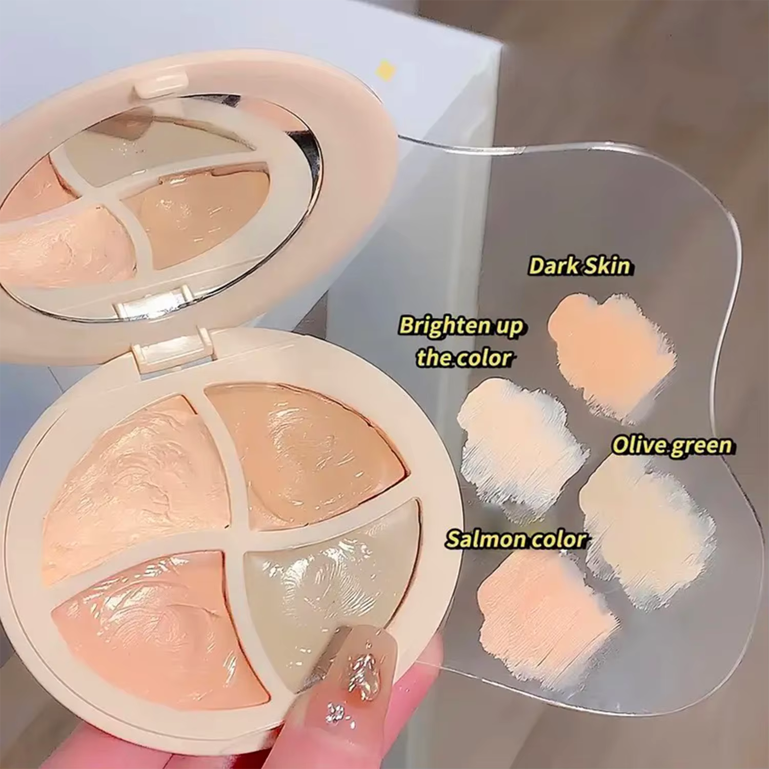 Crème anti-cernes hydratante quatre couleurs pour cernes