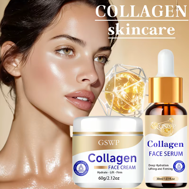 Ensemble crème et sérum hydratants au collagène GSWP : hydrate en profondeur